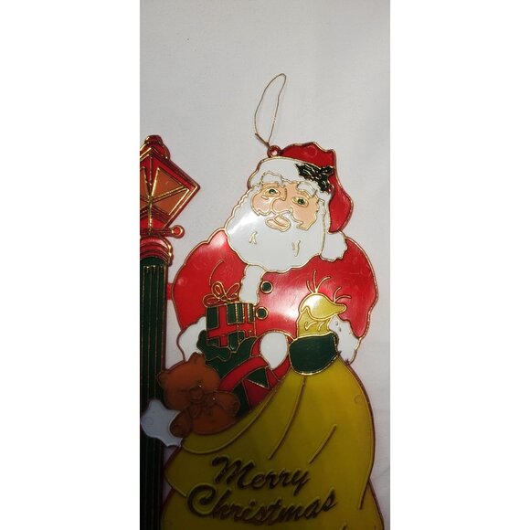 Vintage Santa Christmas Ornament Suncatcher Window Hanging Decor 8.5'' Tall - Picture 4 of 6